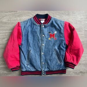 Vintage Disney Store Mickey Mouse Denim Varsity Jacket – Size M